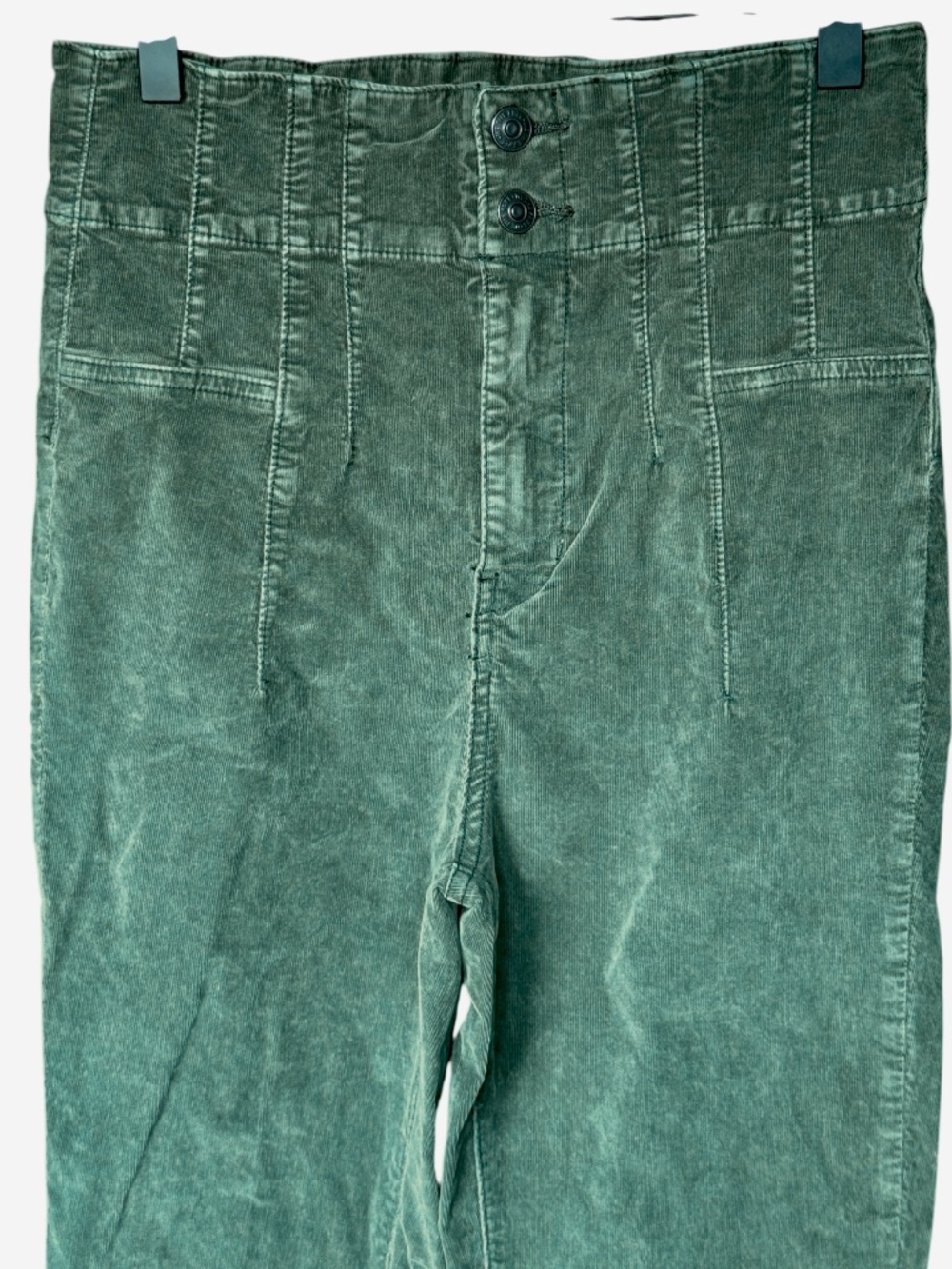 Free People We The Free Jayde Cord Green Flare Pants Sz 28 - Picture 4 of 10